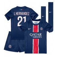 Maglie da calcio Paris Saint-Germain Lucas Hernandez #21 Prima Maglia Bambino 2024-25 Manica Corta (+ Pantaloni corti)